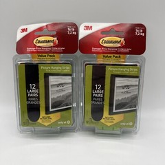 3M Command Strips 12 Large Picture Poster Hanging Black Includes Level 2 Pack