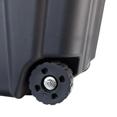 27 Gal. Tough Storage Tote with Wheels and Handle in Black and Yellow