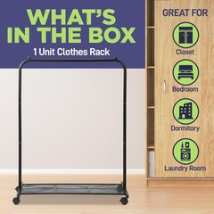 Alloy Steel Clothes Rack – Pack of 1 Versatile, Ample Storage Space, Simple A…