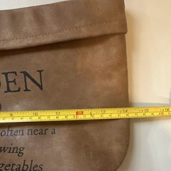 Foldable Brown Faux Leather Storage Bin Basket w/ Garden Text/flower pot cover