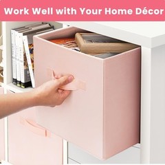 Storage Cubes- 11 Inch Cube Storage Bins for 10 Pack – 11 inches Pink