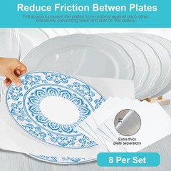 Quilted Platter Storage Case Fine China Container Hard Shell 4 Dividers Box