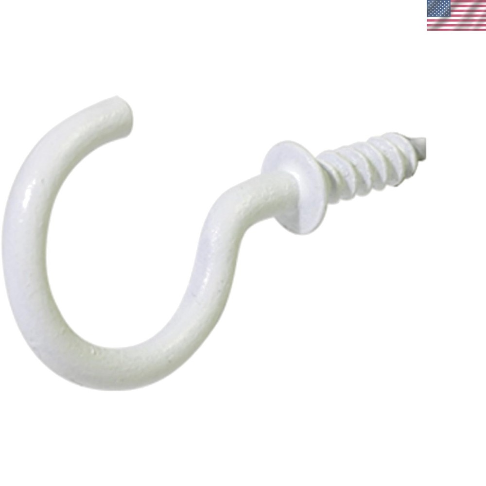 Elegant White Cup Hooks, 7/8-Inch, 8-Pack – Contemporary Ceiling Storage