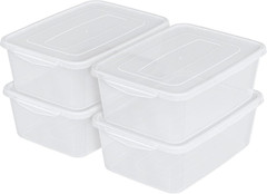 14 Quart Clear Latching Storage Containers – Set of 4 with Lids