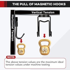Magnetic Hooks0Lbs+ 2026 Cruise Essentials Magnet Hook 1.26in×2.36in-2 8 Black
