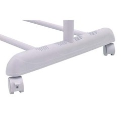Clothing Rail Adjustable Height Wheels Rolling Garment Rack Metal Chrome, White