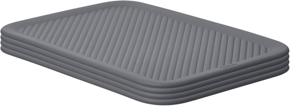Superio Ribbed Lid for Plastic Open Storage Bins, 4 Pack Medium Grey 5 Liter