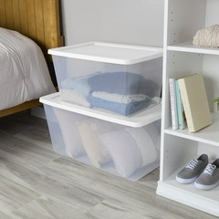 Sterilite, 58 Quart Clear Storage Bin, Snap-on Lid Storage Container, with Lid