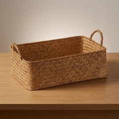 Handwoven Straw Container Braided Woven Basket Natural Material for Countertop