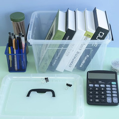 Clear Plastic Storage Box with Handle, 10L Latch Container for Snacks & Tools