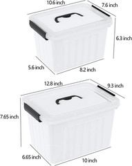 2-Pack Clear Latch Storage Bins with Lids and Handles – 6QT/12QT Sizes
