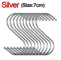 20pcs Stainless Steel S Hooks with Sharp Tip for Kitchen & Hanging Use – NEW