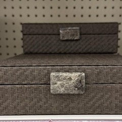 3.5"x11" Large Woven Decorative Box Dark Brown