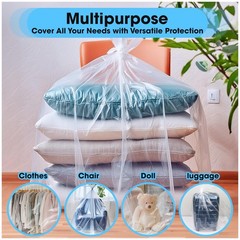 Besti Large Clear Plastic Bags – 10-Pcs 32×48-inch Extra Large Storage Bags –…