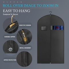 10 Pack 43-inch Garment Bags for Travel, Garment Bags for Hanging Clothes wit…