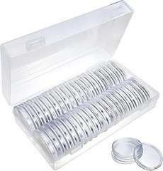 Coin 50 Clear Plastic Holder Capsules Silver Dollar Morgan Silver Dollar 40MM