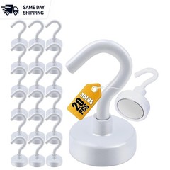 20-Piece Magnetic Hook Set – 30lbs Neodymium Strength for All Your Hanging Needs