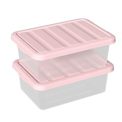 14 Quart Plastic Storage Boxes with Pink Lids, Plastic Latching Storage Bins,…