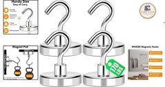 Professional Grade 170Lbs Magnetic Hooks – Rust-Resistant & Heavy Duty, 4 Pack
