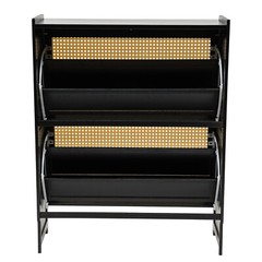 Natural Rattan Shoe Cabinet, Free Standing Shoe Racks, Shoe Cabinet