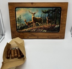 Rustic Wood Coat Hanger Deer Scenery Autumn Whitetails By Hautman Brothers Cabin
