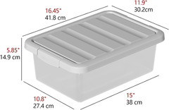 2-Pack 14 Quart Stackable Storage Bins with Lids and Secure Latches