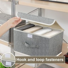 Collapsible Storage Boxes with Lids Fabric Bins 13×9.1×7.9 Grey