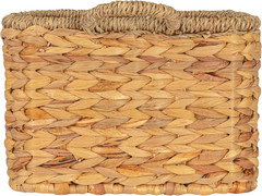 Natural Handwoven Water Hyacinth & Seagrass Basket with Handles