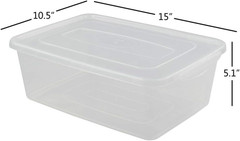 14 Quart Clear Plastic Storage Bins with Lids – 4 Pack Latching Containers