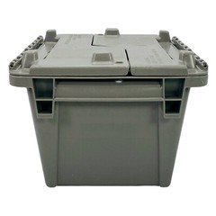 Choice Stackable Grey Chafer Tote / Storage Box with Attached Lid 12x10x7 Gray