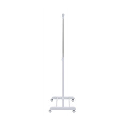 Clothing Rail Adjustable Height Wheels Rolling Garment Rack Metal Chrome, White