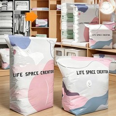 No-Pump Vacuum Storage Bags Large Cube Space Saver Compression Bags CW