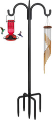 Heavy Duty Shepherds Hook 76 Inch Alloy Steel Double Hooks Adjustable Garden