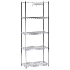 5-Tier Wire Metal Chrome Garage Storage Shelving Unit (24 In. W X 59 In. H X 14