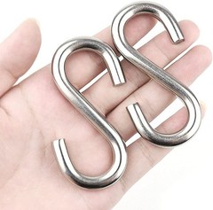 S Shape Stainless Steel Hook, Stainless Steel 5PCS for Home