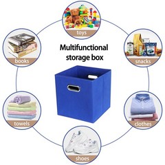 Fabric Cloth Storage Bins,Fabric Cube Bins Organizer with Dual Handles Foldab…