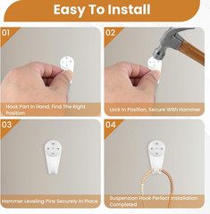 60pcs Concrete Wall Hooks, Non-Trace Picture Hanger, Invisible Nail Hangers 2…