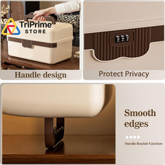 3-Layer Plastic Tackle Lock Box Organizers 11 x 7 x 6 inches, Beige White