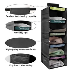 Yuuchoringee 5-Shelf Weekly 32.3 inches x 11.8 x 11 inches, Black