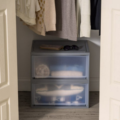 2 Pack IRIS Under Bed Storage Drawers 47Qt Stackable Modular Bin
