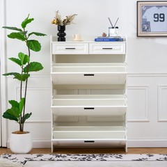 Shoe Cabinet with 3 Hidden Flip Drawers & 2 Storage drawer