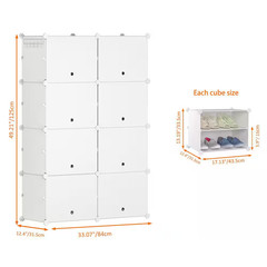 48 In. H 32-Pair White Plastic Shoe Rack