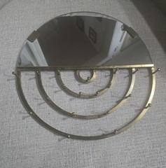 UO Aimee wall mirror with jewelry hooks Gold Tone