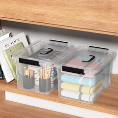 6PCS 12 Quart Latching Storage Box Stackable Bin w/ Latch Lid Plastic Container