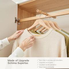 30 Pack Wooden Hangers Heavy Duty Slim Durable Coat Jacket Pant Hangers