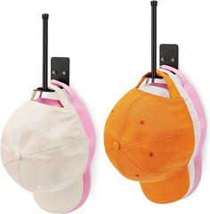 2 PCS Hat Racks Hat Organizer Stainless Steel Hat Hooks For Baseball Caps Wall