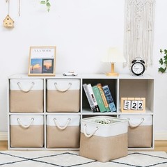 11 x 11 Inch Storage Cubes, 6 Cube – 11 x 11 x 11 inches (6 Pack) White&Beige