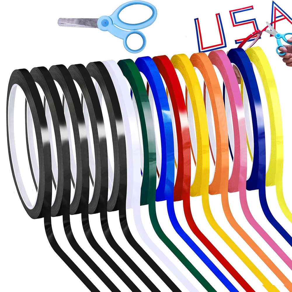10 Colors 14 Rolls Whiteboard Art Tape 1/4″ Wide X 55Yd Long per Roll Artist Tap