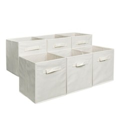 US 6pcs 11 inches High Quality Foldable Non-woven Fabrics Storage Boxes Beige
