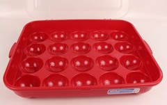 Sterilite Ornament Red Storage Case Holds 20 3.5″ Christmas Holiday Ornaments